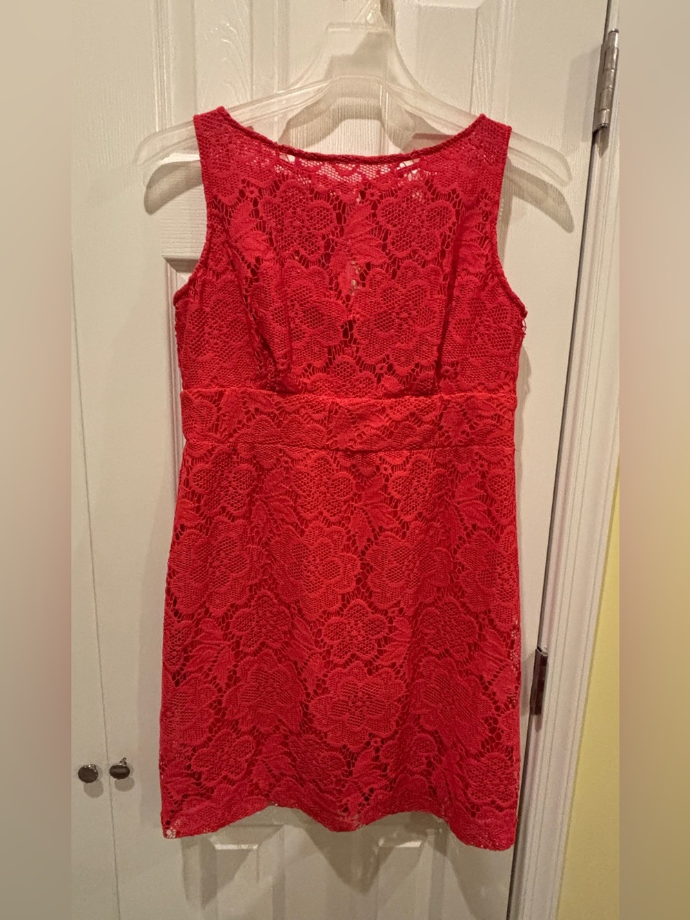 Studio One Red Lace Sleeveless Sheath Dress